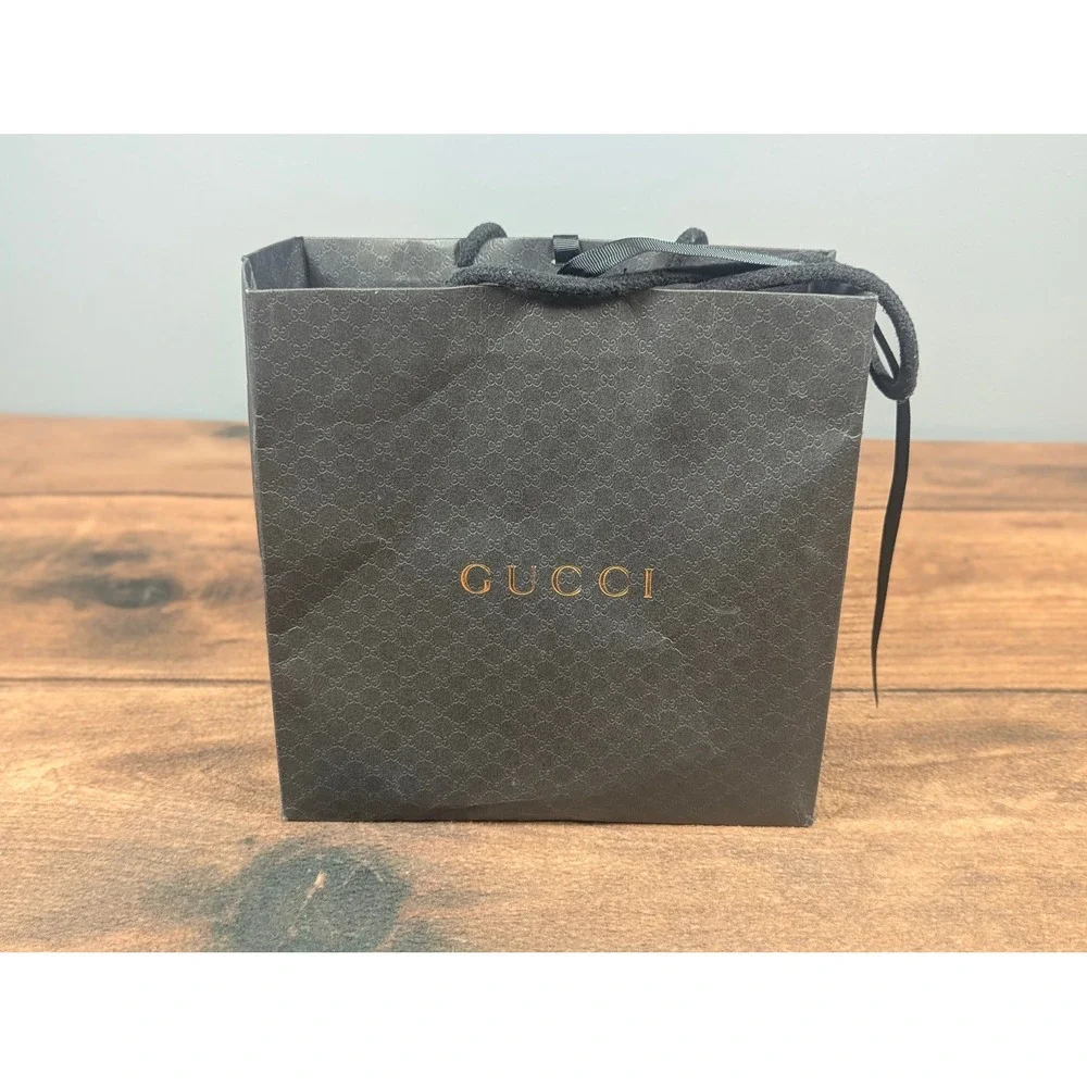 Gucci Gift‎ Bag Shopping Bag Black Coated Paper Small Size